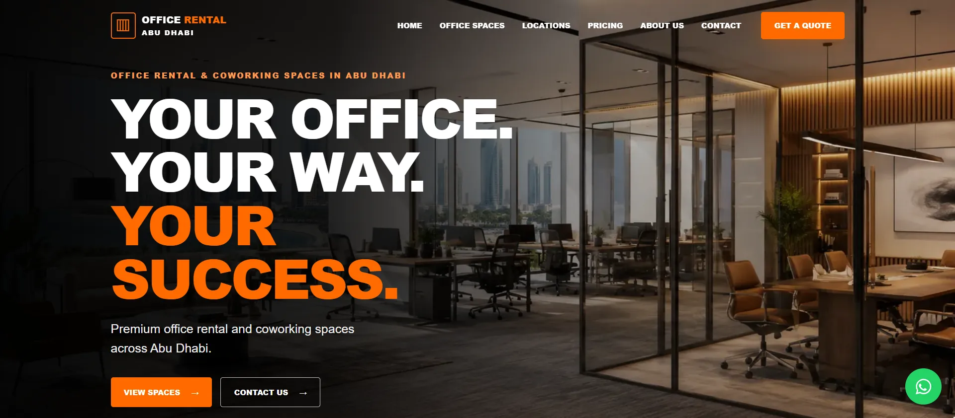 Office Rental Abu Dhabi website, designed by Dubai Website Designers